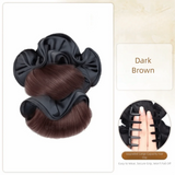 Daiiibabyyy  New Synthetic Hair Bun Claw Clip Brown with Hair Tie Bun Head Wig Fluffy Wig Hair Clip Hair Accessories