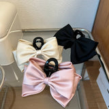 DAIIIBABYYY  -  Large Double sided Bow Clasp Clip Korean Fashion Hair Crab  Satin  Hair Shark Clip Back Head Spoon Hair Clip
