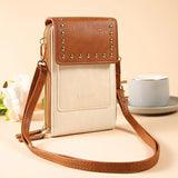 Daiiibabyyy  Small Brand Phone Shoulder Bags for Women Fashion Mini Crossbody Bag  PU Leather Lady Wallet Money Pocket Girls Mini Phone Bag
