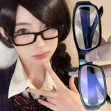 DAIIIBABYYY  -  Vintage Style Little Black Square Frame Glasses Y2K Millennium Sweet Cool Spicy Girl Premium Feel Cosplay Photography Eyeglasses