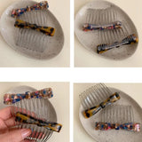 Daiiibabyyy  Teeth Acetic Acid Bow Hair Comb Barrettes Styling Tool Bowknot Hairpin Fixed Combs Korean Style Headwear Anti Slip Bangs Clip