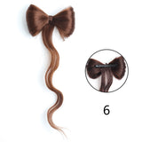 Daiiibabyyy  Synthetic Clamp Type Bowknot Hair Bun Black Brown Clamp Type Ponytail Hair Extensions Elegant And Natural Hair Accessories