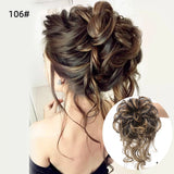 Daiiibabyyy  Synthetic Hair Bun Chignon Messy Curly Hair Band Elastic Scrunchy False Hair Pieces For Women Hairpins Black Brown