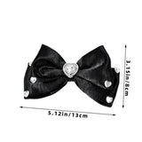 Daiiibabyyy  Fashion Heart Bow Hair Clips for Women - Satin Glitter Hair Accessories, Stylish Hair Ornament for Daily & Party Outfits