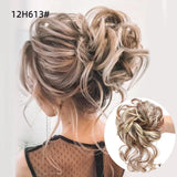 Daiiibabyyy  Synthetic Hair Bun Chignon Messy Curly Hair Band Elastic Scrunchy False Hair Pieces For Women Hairpins Black Brown