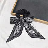 DAIIIBABYYY  -  Printed Bow Hair Rope Elegant Ribbon Ponytail Hair Band For Women Sweet Rubber Band Hair Ring Fashion Headdress Hair Accessories