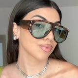 Daiiibabyyy  Retro Luxury Oversized Oval Sunglasses Women New Fashion Vintage Large Frame Sun Glasses Men Black Shadow Female