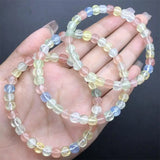 DAIIIBABYYY  -  5.5MM Natural Crystal Quartz Cube Bracelet Fashion Gemstone Crystal Jewelry For Women Healing Bohemia Holiday Gift 1pcs