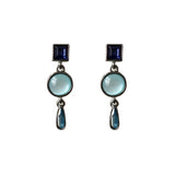 Daiiibabyyy  Korean Temperament Opal Geometric Square Round Teardrop-shaped  Stitching Pendant Stud Earrings for Women Simple Retro Jewelry