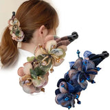 Daiiibabyyy  New Anti-Slip Banana Clip Retro Style Elegant Rose Twist Clip Handmade Ponytail Clip For Women