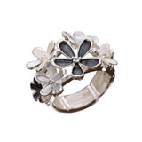 Daiiibabyyy  All-match Painting Oil Flower Ring Multicolor Petal Stretch Ring Zinc Alloy Classic Opening Ring Party