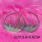 Daiiibabyyy  Bohemian Reflective Light Flame Earrings Fashion Aesthetic Punk Earrings for Women Egirl Accessories Goth Jewelry Korean Earring