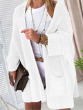 Daiiibabyyy  Women Loose Batwing Sleeve Knit Cardigan Hollow Long Sweater Coat with Pockets