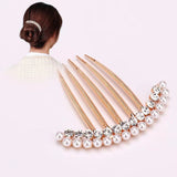 DAIIIBABYYY  -  5 Teeth Hair Side Combs Pearl Crystal Hairpin Comb Wedding Bridal Rhinestone Pearl Crystal Hair Comb Claw Hairpin Hair Accessory