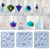 Daiiibabyyy Diamond Crown Key Earring Silicone Mold for DIY Epoxy Resin Craft Pendant Ornament Jewelry Making Findings