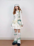 Daiiibabyyy  Autumn Girls Japanese Lace Sock Covers Bowknot Sweet Y2K Lolita Jk Calf Socks Ins Style Shibuya Spice Girls Stacking Socks