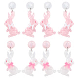 Daiiibabyyy  Cute Acrylic Bowknot Rabbit Drop Earrings for Women New Cartoon Animals Dangle Earring Easter Jewelry Gifts