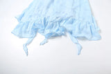 Daiiibabyyy  Vestidos De Mujer Sweet Jacquard Slip Dress Women Skew Collar A-line Summer Ruffled Robe Femme Backless Bandage Dresses