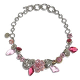 Daiiibabyyy  Y2K Jewelry Pink Crystal Flower Necklace for Women Cool Korean Fashion Cool Accessories Punk 90s Aesthetic Necklaces Cute