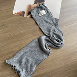 DAIIIBABYYY  -  Y2K Letter Label Knee-length Leg Cover Socks Ballet Strappy Ear Edge Calf Socks Stocking Lolita Gothic Japanese JK Stockings