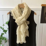 Daiiibabyyy  Spring and Autumn 95*185cm Ladies Scarves Lace Edged Shawl Scarf For Women