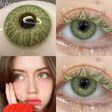 Daiiibabyyy  1Pair PATTAYA Fashion Makeup Beauty Contacts Lenses Soft Half Year Green Contacts Eyes New York Myopia Color Lenses