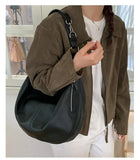 Daiiibabyyy  Trendy Pu Leather Women Hobo Bag 2026 Y2k Aesthetic Simple All Match Crossbody Bags Vintage Streetwear Casual Shoulder Handbags