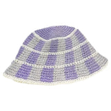 Daiiibabyyy  Casual Crochet Striped Bucket Hat Thermal Wool Cold Cap Korean Style Y2K Panama Hat Girl