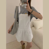 DAIIIBABYYY  -  Korean Chic Summer New Workwear Style Slimming Layering Sleeveless Shoulder Strap Short Dresses Women