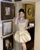 DAIIIBABYYY  -  Sweet Spaghetti Strap Mini Dress for Women Chic Tie Flower Bow Party Dresses Summer Spring Fashion Female Vestidos New Outfits