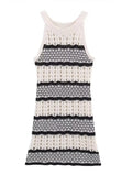 Daiiibabyyy  Women Knitted Hollow Out Mini Dresses Round Neck Sleeveless Off Shoulder Short Dress Lady Casual Summer Holiday Beach Robes