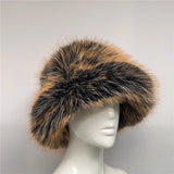 Daiiibabyyy  y2k Fluffy Faux Fur Bucket Hat Women Rabbit Fur Warm Thick Plush Winter Hat Lady Luxury Fashion Furry Panama Fisherman Cap