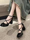 DAIIIBABYYY  -  Lolita Kawaii Mary Janes Shoes Women Sweet Round Toe Vintage Pumps Shoes Female Pure Colour Fashion Causal Shoes Summer New