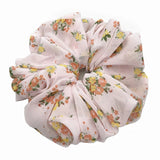 DAIIIBABYYY  -  Large Hair Band Elastic Chiffon Scrunchies Floral Print Malaysian Bunch Hair Tie Oversized Volumizing Malaysian Rubber Band