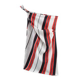 Daiiibabyyy  Women's Striped Asymmetrical Top Red Black White Striped Silk Scarf Lightweight Square Headscarf Neck Wrap Skirt Charming 0JQ1