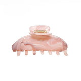 Daiiibabyyy  Large Pink Marble Acrylic Hair Claw Clip for Women Strong Hold Matte Pastel Butterfly Clamp Vintage French Barrettes for Girls