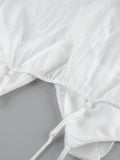 Daiiibabyyy  Women Sexy Stain Ruffled Strap Top Lady Chic Lace Up See Though Thin Short Shirt New Summer Vacation Daily Street Blouse