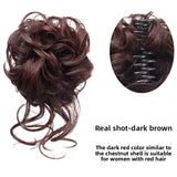 Daiiibabyyy  Lazy Style Long Beard Chicken Tail Hair Band Fake Hair Bun Flower Bud Head Simulation Hair Accessories Chinese Origin