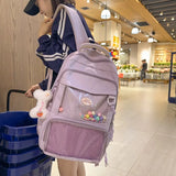 Daiiibabyyy  Cute Girl Small Appetite Transparent Ita Bag Female Korean All-match Students' Daily Using Large-capacity Shoulder Bags