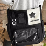 Daiiibabyyy  Transparent Y2k Aesthetic Ins Shoulder Tote Bags Women Fashion Preppy Ita Bag All Match Zipper Kawaii Star Handbags Crossbody