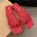 Daiiibabyyy 2024 Red Summer Women Slippers Fashion Women's Narrow Band Flat Flip Flop Shoes Ladies Casual Outdoor Beach Slides Sandalias Muj