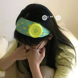 Daiiibabyyy  Summer Colorful Large Button Wave Point Hairband Korean Ins Y2K Retro Elastic Hairband Blogger Same Style Trendy Cool Hairband