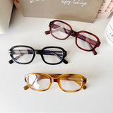 DAIIIBABYYY  -  Women's Red Retro Eyeglass Square Oval Frame Glasses Clear Blue Light Blocking Computer Reading Eyewears Vintage Goggles Glass