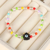 Daiiibabyyy  Cartoon Devil Elastic Beaded Bracelet Handmade Unique Design Jewelry Accessory