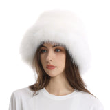 Daiiibabyyy  New autumn and winter plush imitation fox fur basin hat ski hat fisherman hat warm fur furry imitation fur women's hat