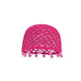 DAIIIBABYYY  -  Fashion Round Beads Crochet Hollow Tassels Knitted Hat Bohemian Style Cap Knit Beanies Hollow Out Weave Ethnic Style Hat Outdoor