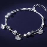 Daiiibabyyy 925 Stamp Silver Color Bracelet for Women Girl Gift Double Layer Lucy Ginkgo Leaves Beads Autumn Jewelry Dropshipping