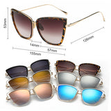 Daiiibabyyy  Retro Design Cat Eye Sunglasses Fashionable Driving Metal Frame Glasses Suitable For All Seasons Leisure Walk UV400