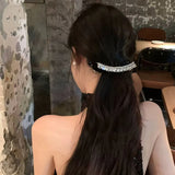 Daiiibabyyy  1 Piece Sparkling Crescent Rhinestone Banana Clip - Back-of-Head Hair Accessory for Women, Ideal for Bun & Ponytail Styling