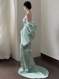 Daiiibabyyy  Elegant Prom Dresses Women Mermaid Strapless Sleeveless Cocktail Dresses Wedding Party Dresses Vestidos De Cóctel Customized
